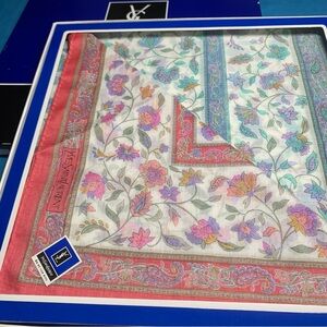 Yves Saint Laurent Multicolor Floral Mini Scarves Set of 2